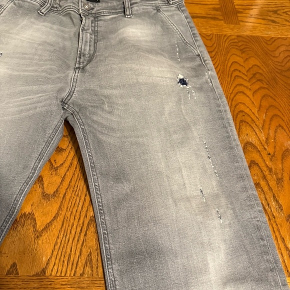 Diesel Men's Combat RR55 Jeans Gray Sz 33x28.5 Distressed Tapered Straight Leg - Picture 4 of 16